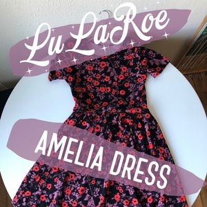 LuLaRoe Amelia floral print dress size L Large